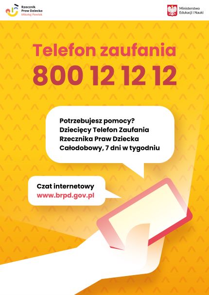 Plakat z numerem telefonu zaufania